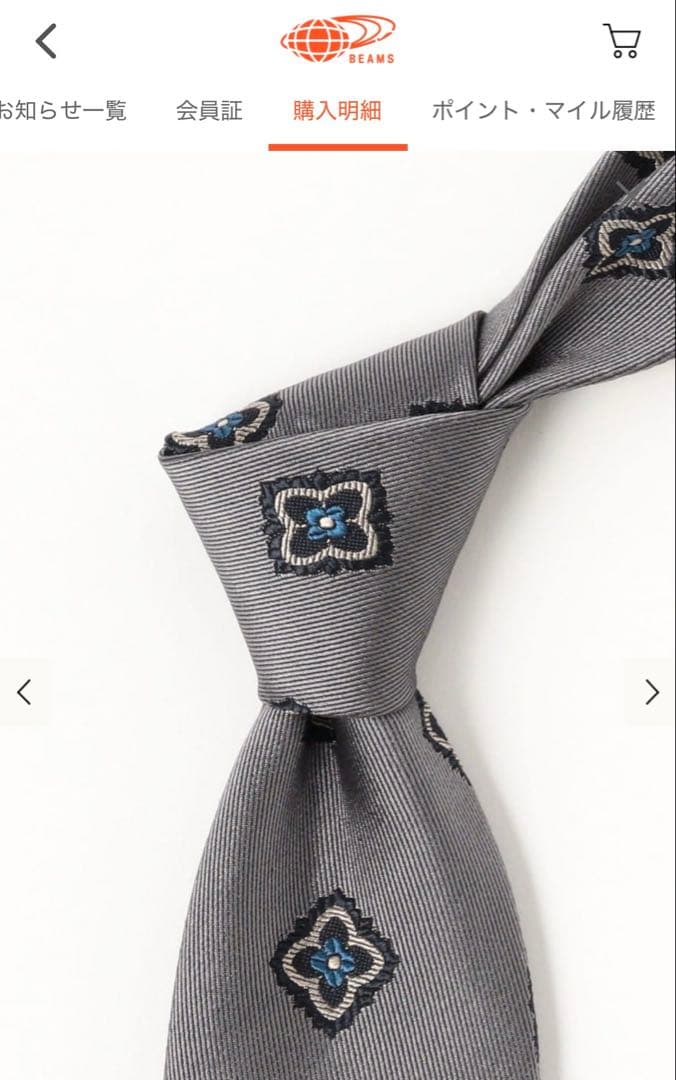 FRANCO BASSI × BEAMS花柄ネクタイ