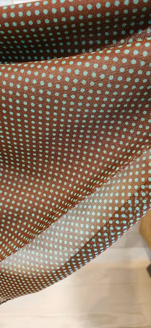 【10%Off】フラメンコ ファルダ 練習用 シアーストレッチ 茶色水玉 極軽量