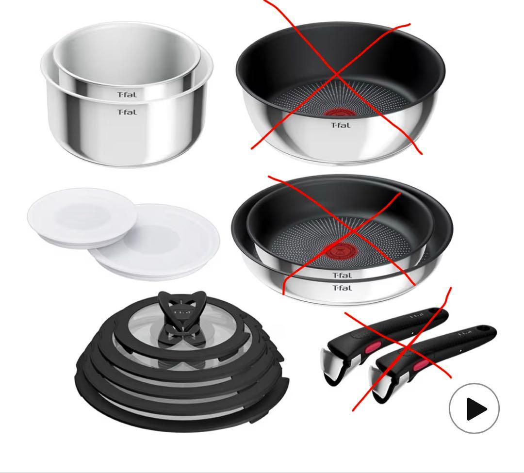 T-fal ステンレス　ソースパン・蓋・シールリット　3点セット（16cm）