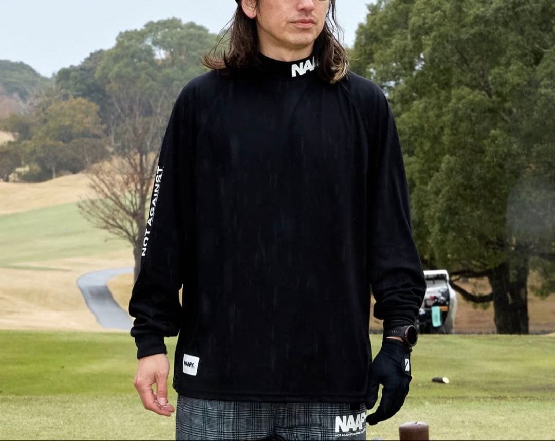 NAAFY ブラック ハイネック ロングスリーブ