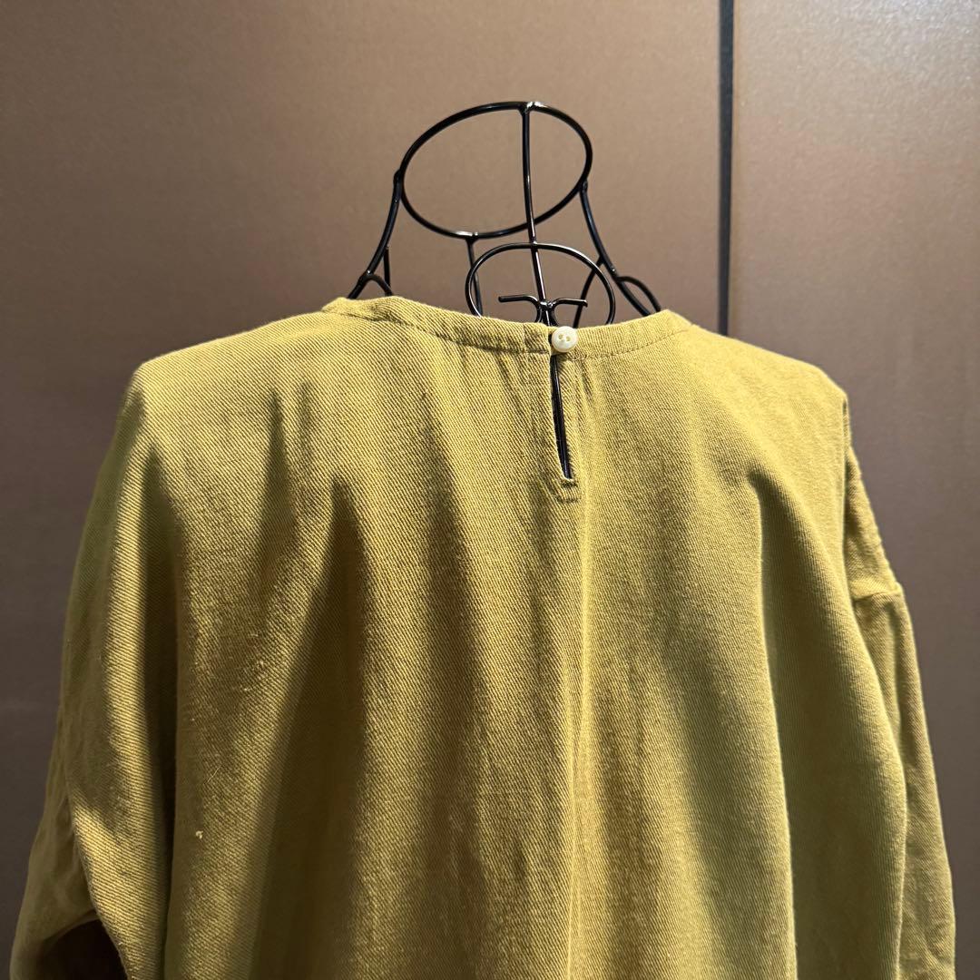 45R 七分袖 ベージュ系 ワンピースこれからの季節にバッチリでなコットン