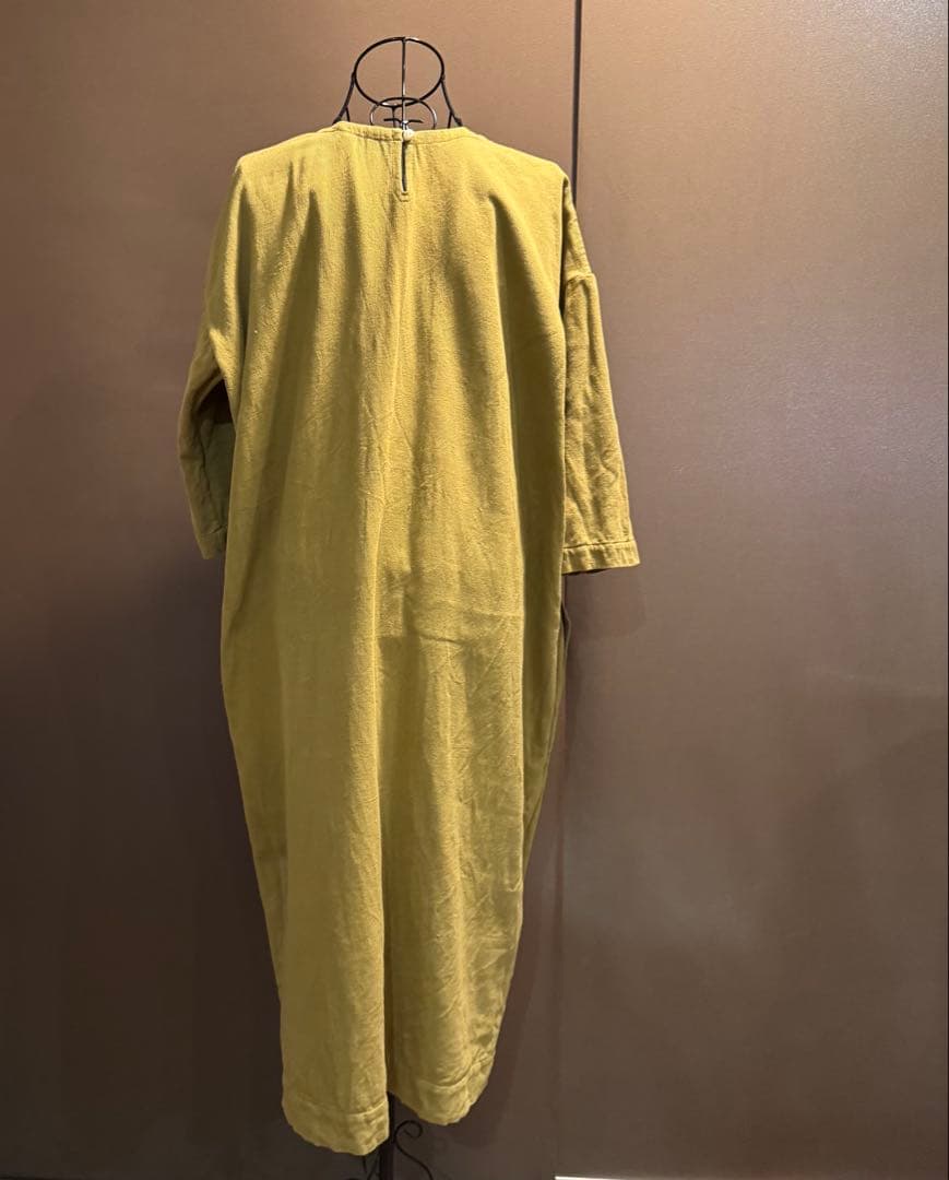 45R 七分袖 ベージュ系 ワンピースこれからの季節にバッチリでなコットン