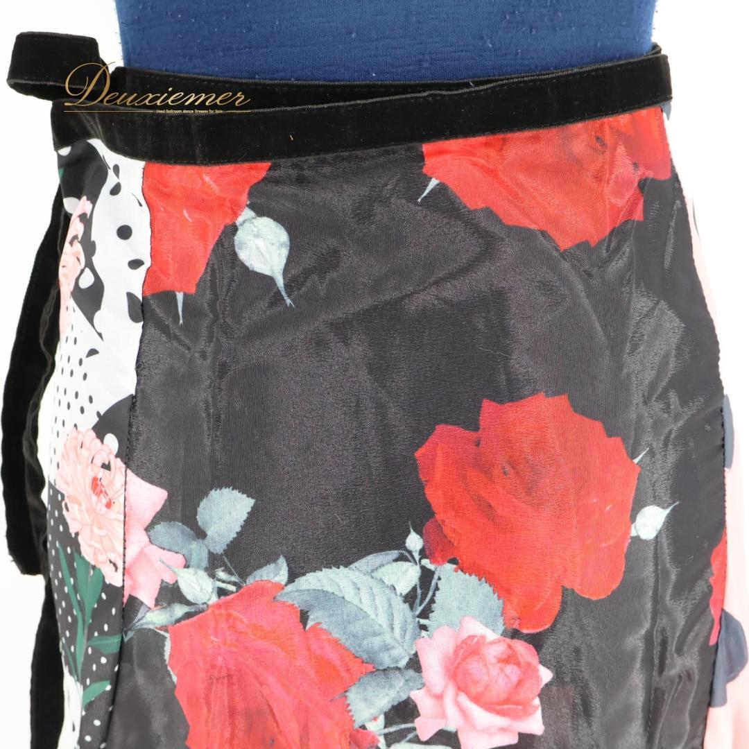 【美品 フラメンコ衣装】ブラック leirena 巻きスカート ファルダ 軽い