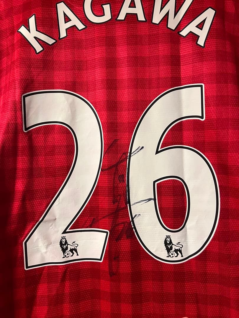 正規品　マンチェスターユナイテッド12/13ホームレプリカ　香川真司　サイン入り