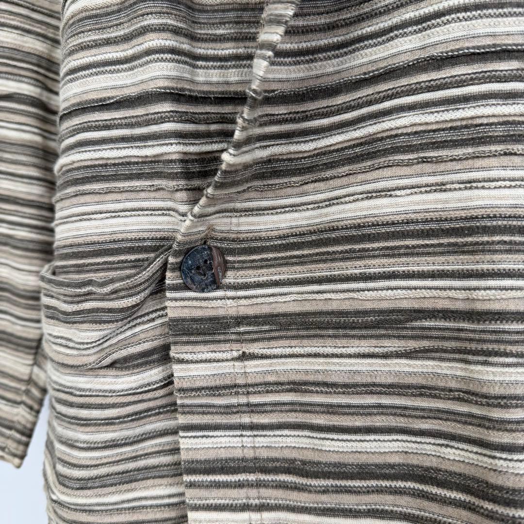 プランテーション イッセイミヤケ　日本製 ボーダー ライトコート ジャケット M