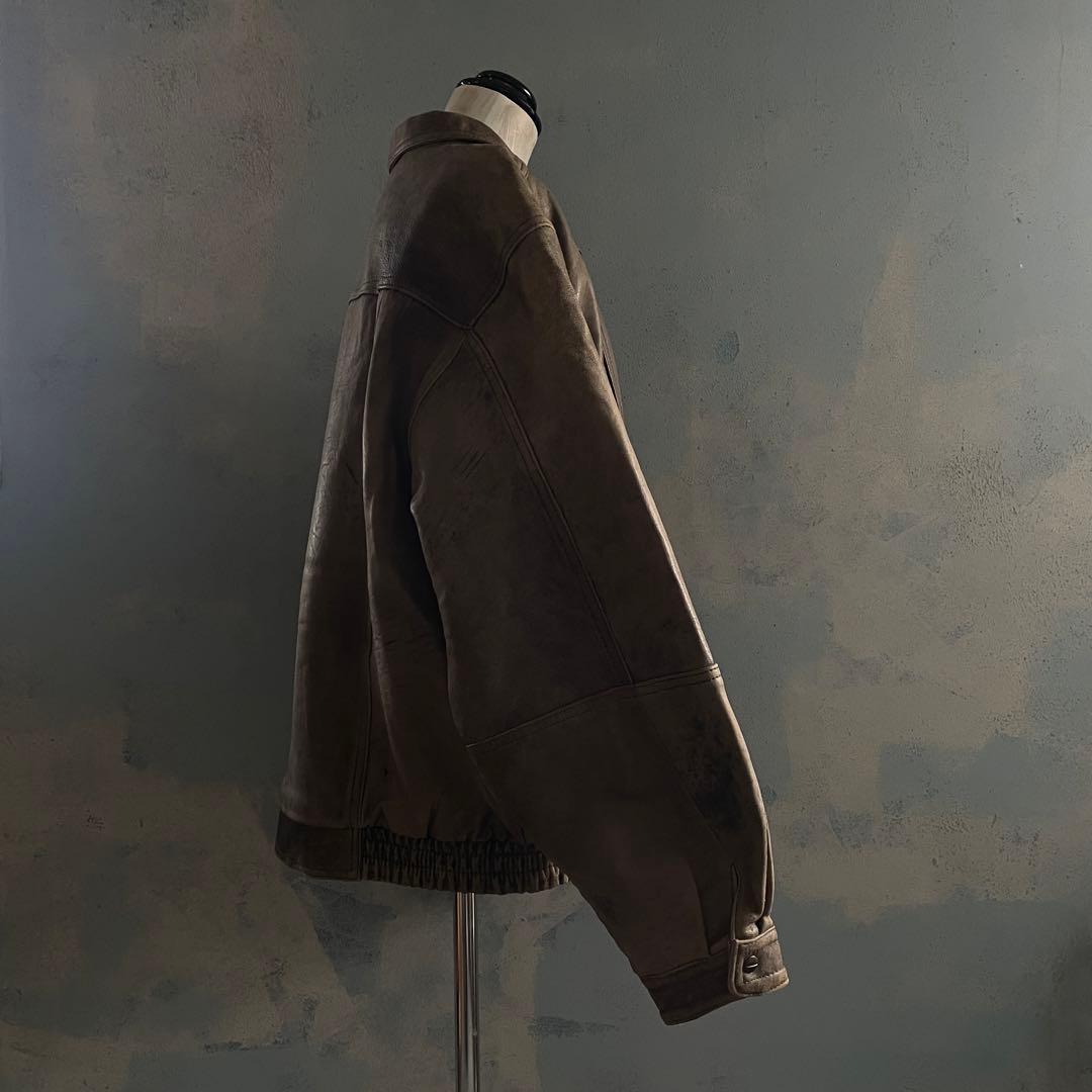 type A-2 rare“本革”gray “短丈“bomber jacket