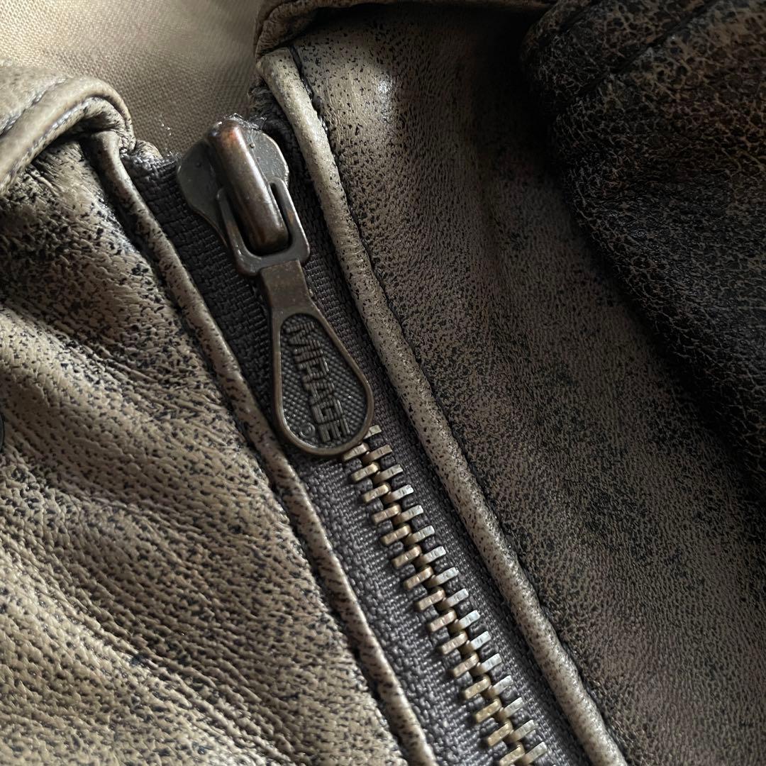 type A-2 rare“本革”gray “短丈“bomber jacket