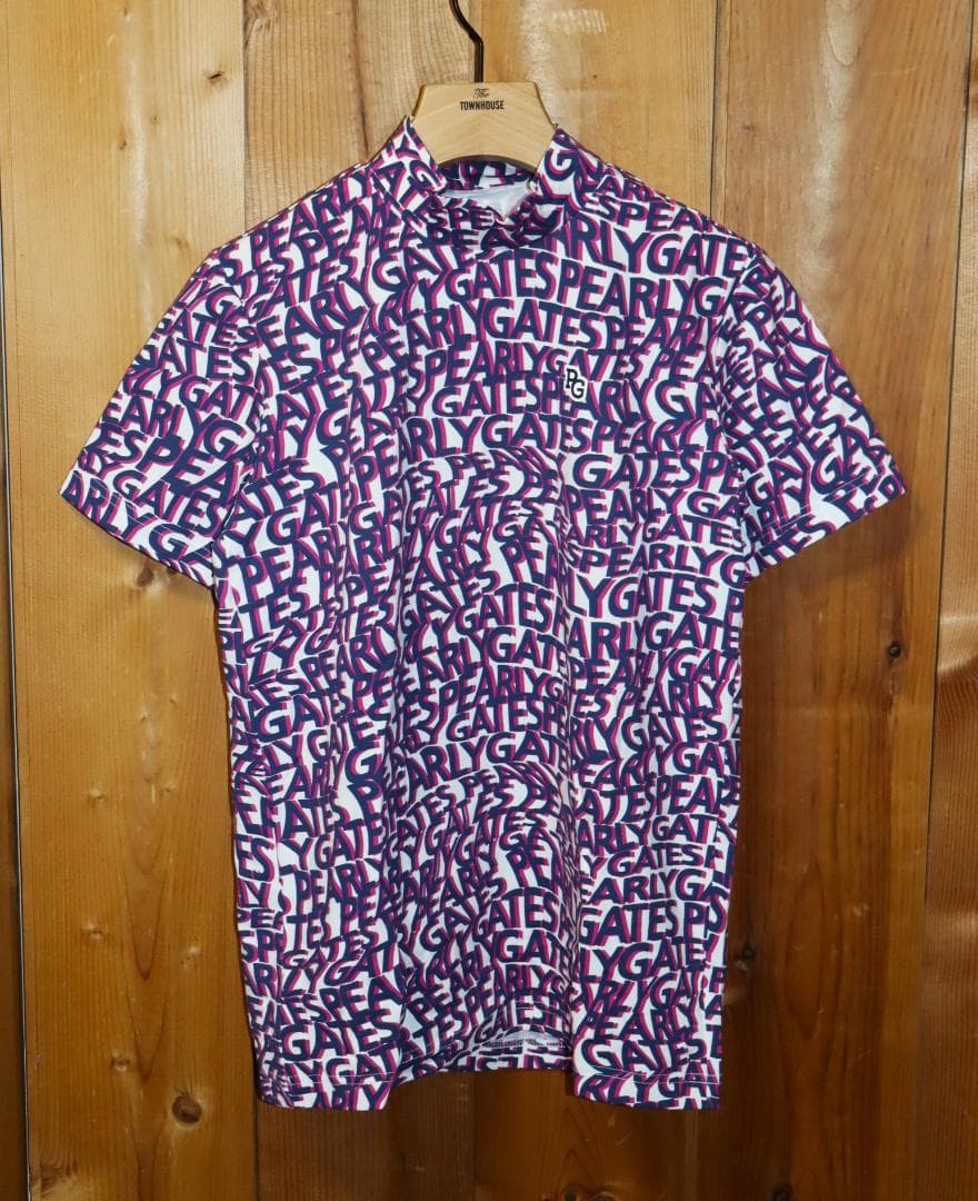 新品 パーリーゲイツ 総柄 半袖シャツ (3/S) Ⓗ