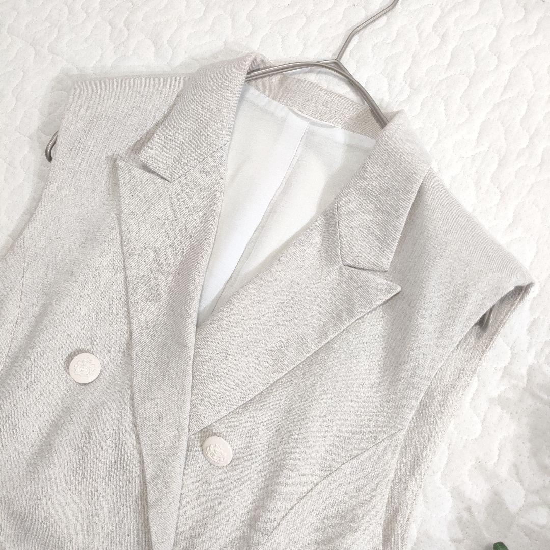 美品✨ANAYI　2023年　ラミーストレッチテーラードジレ　アイボリー　38