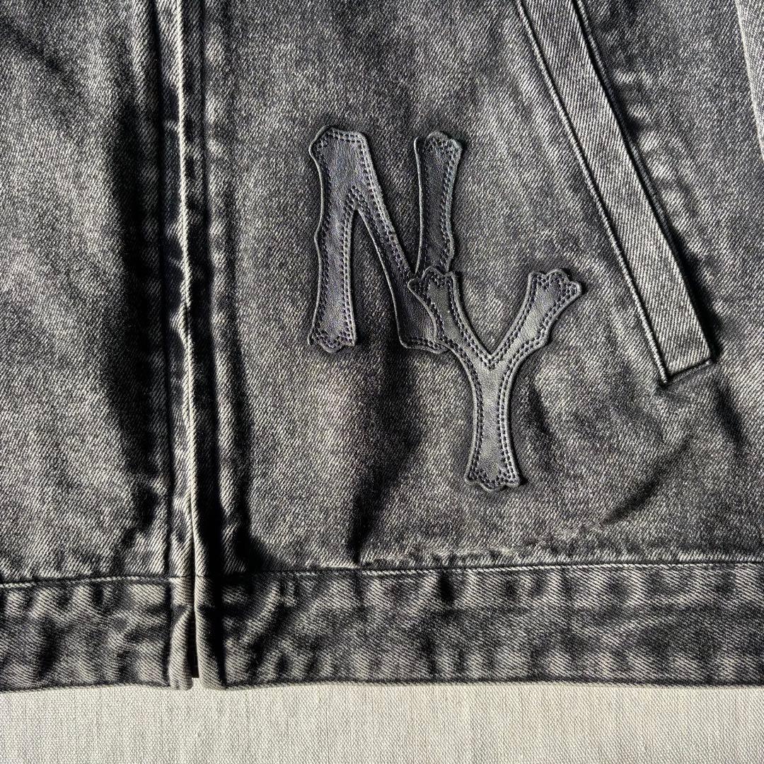 ジャケット・アウター AVIREX LEATHER PATCH DENIM JACKET BLACK