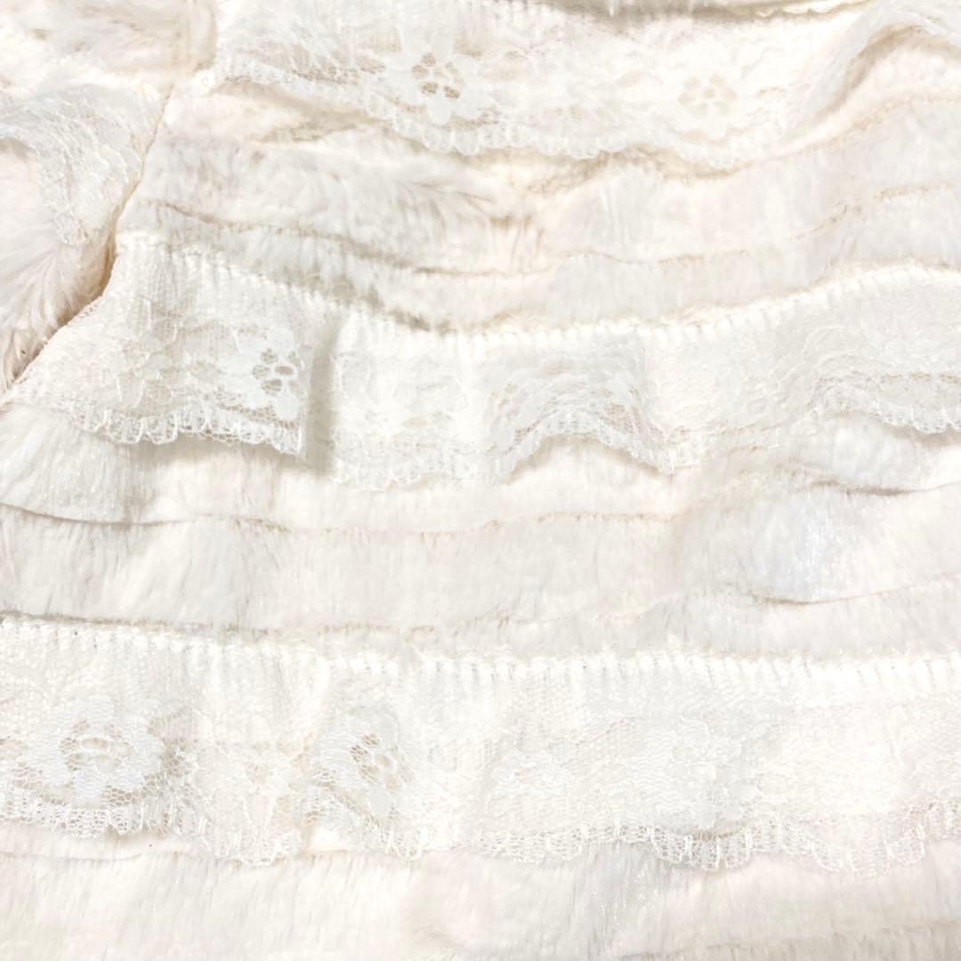 LIZ LISA　リズリサ　ショート丈コート　ファー　レース　ビジュー　FREE