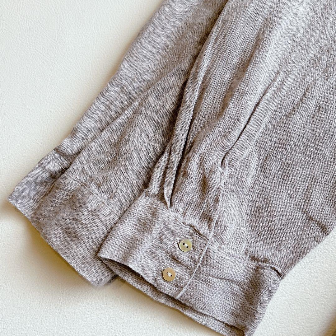 ハンナ/ 08Mab ⿻ リネン ピンタック ワンピース 麻 ナチュラル