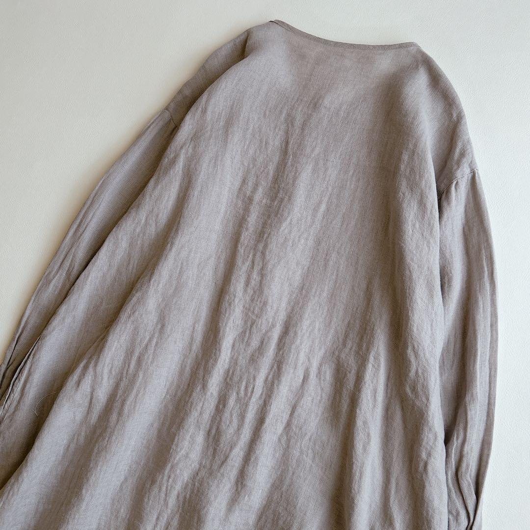 ハンナ/ 08Mab ⿻ リネン ピンタック ワンピース 麻 ナチュラル