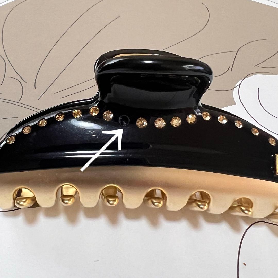 アレキサンドルドゥパリ　ヘアクリップ　ストーン　ブラック×ゴールド　訳ありセール