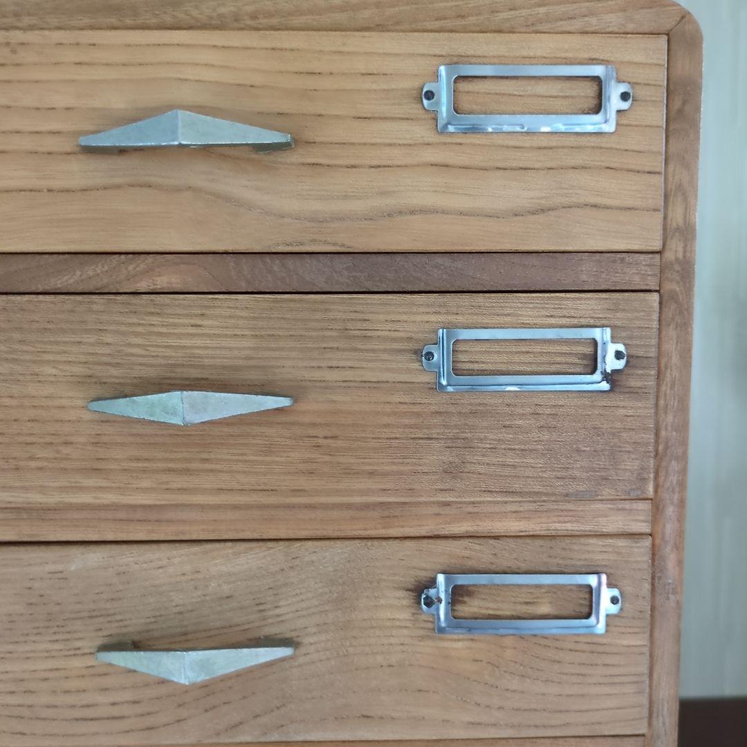 アンティーク木製5段引き出し