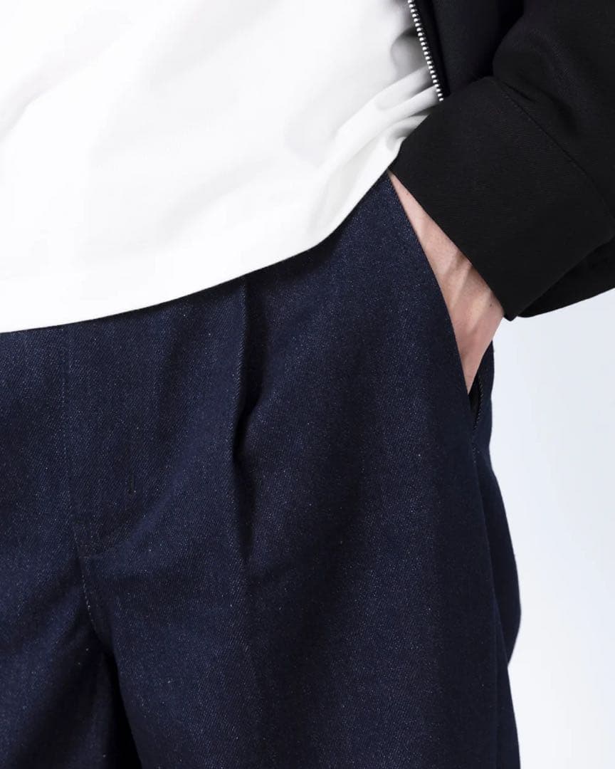 RETØUCH 新品 リジットインディゴブルーワイドストレートデニム