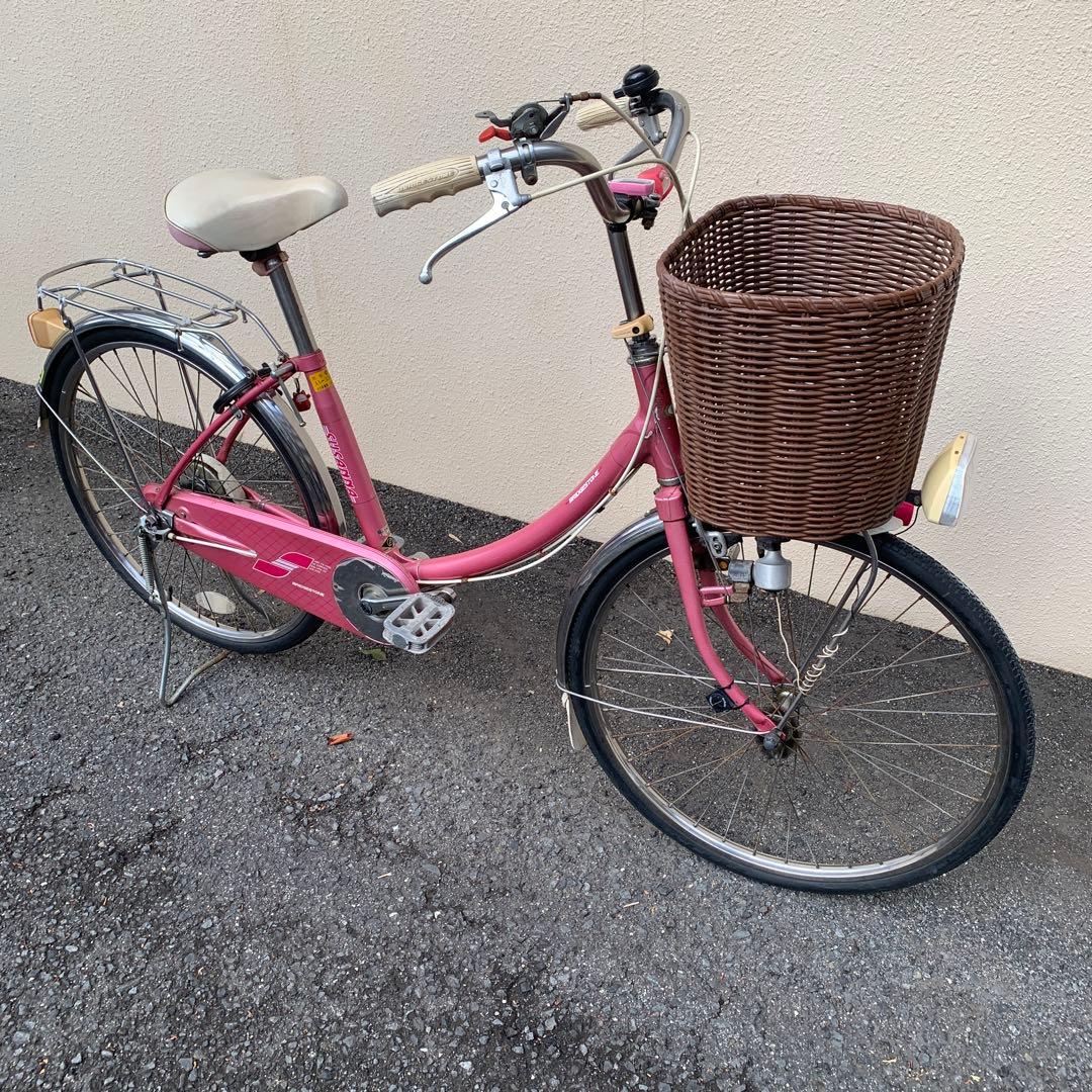 BRIDGESTONE シティサイクル ピンク バスケット付き