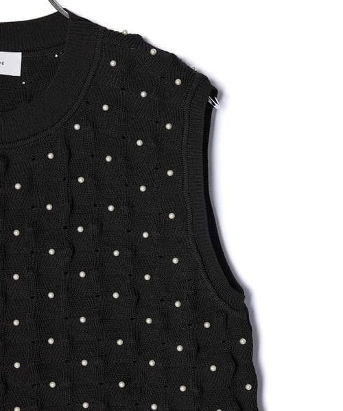 【極美品】ADAM ET ROPE パールニットベスト　(F)