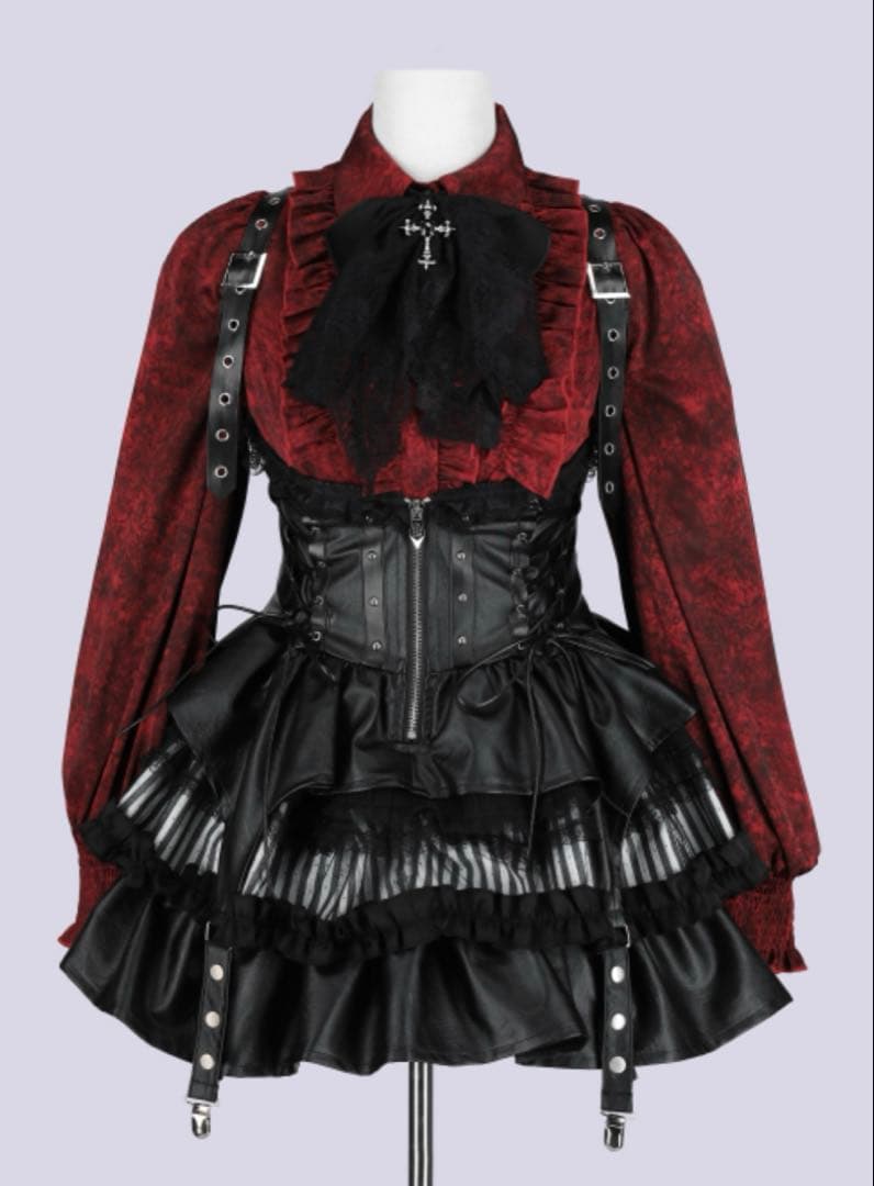 トップス QOOZA IMVAL / Classic Frill Shirt [RED]