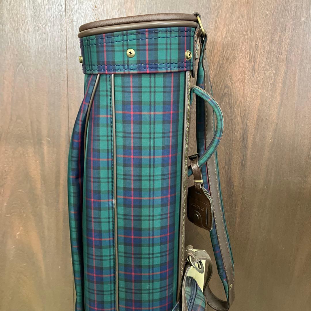 ミズノ レトロ タータンチェック柄 ゴルフバッグ キャディバッグ ゴルフ用品