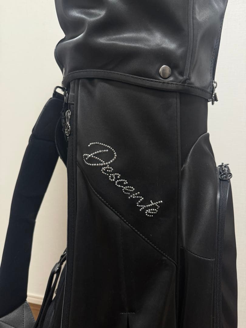 DESCENTE LUXE ゴルフバッグ 黒 合成皮革 黒　キャディバッグ