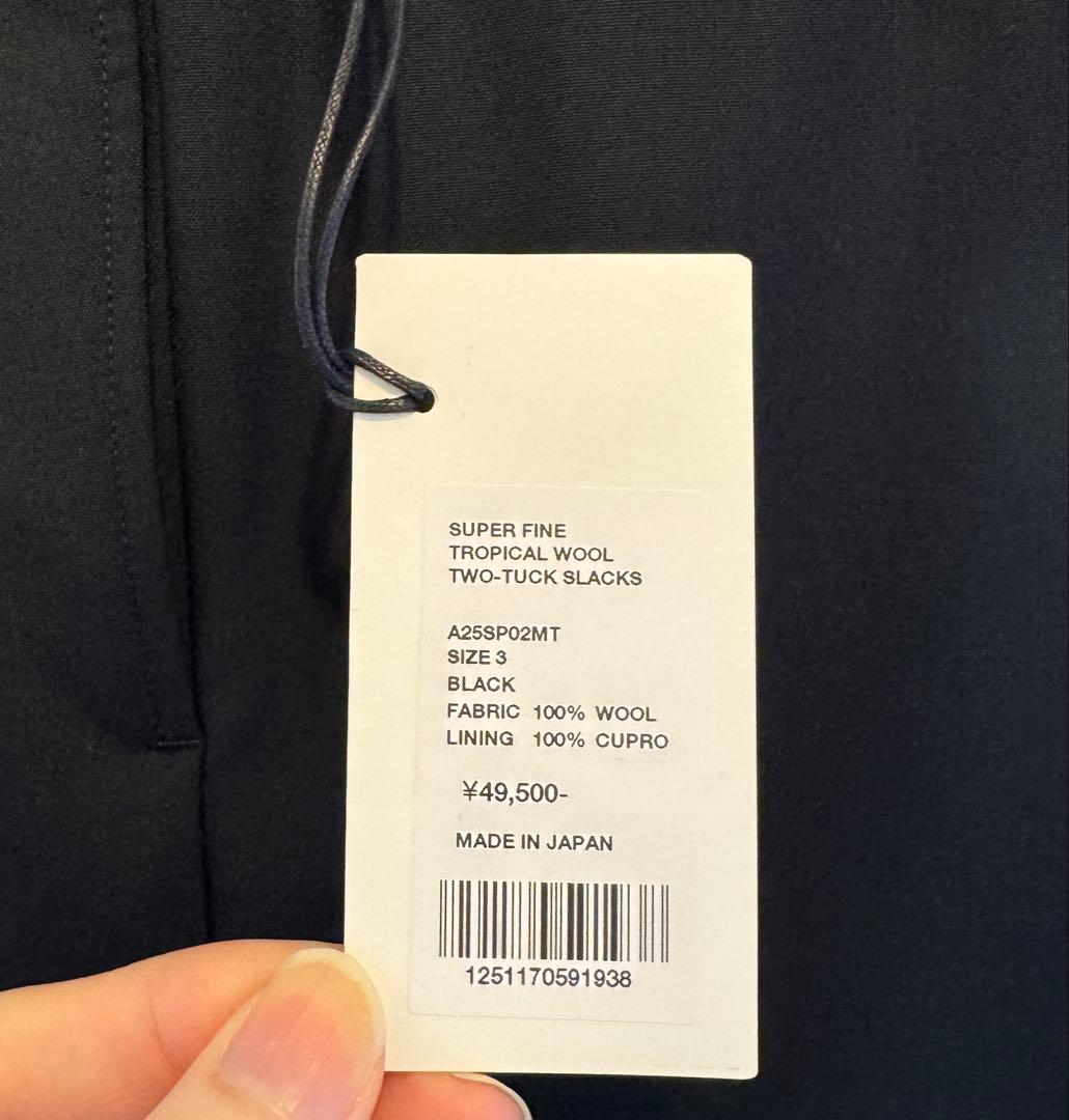 スーツ SUPER FINE TROPICAL WOOL TWO-TUCK SLACKS