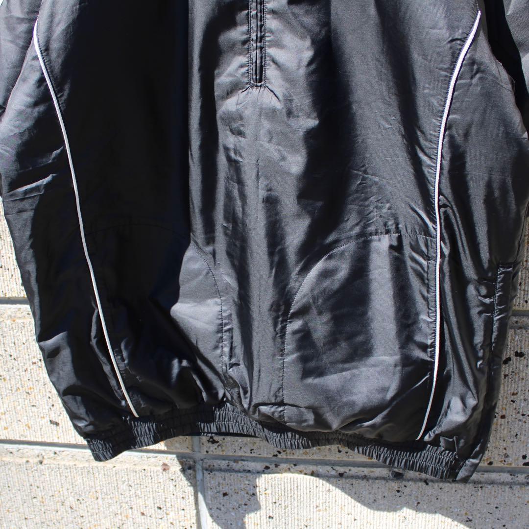 定番人気00s アディダス ロゴ刺繍3ライン 古着 中綿入り半袖 プルジャケット