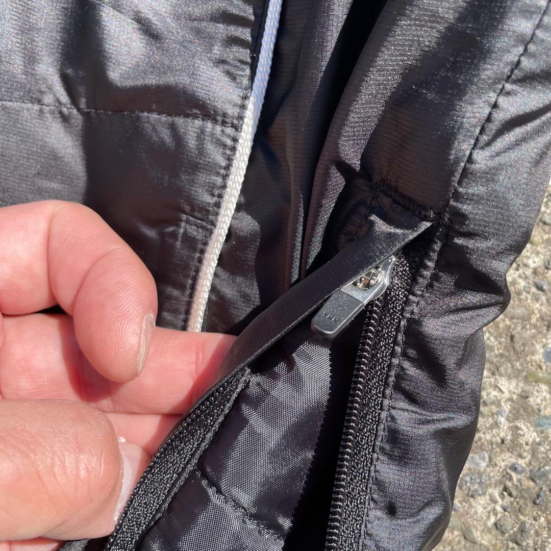 定番人気00s アディダス ロゴ刺繍3ライン 古着 中綿入り半袖 プルジャケット