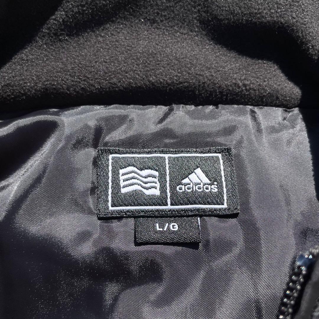 定番人気00s アディダス ロゴ刺繍3ライン 古着 中綿入り半袖 プルジャケット