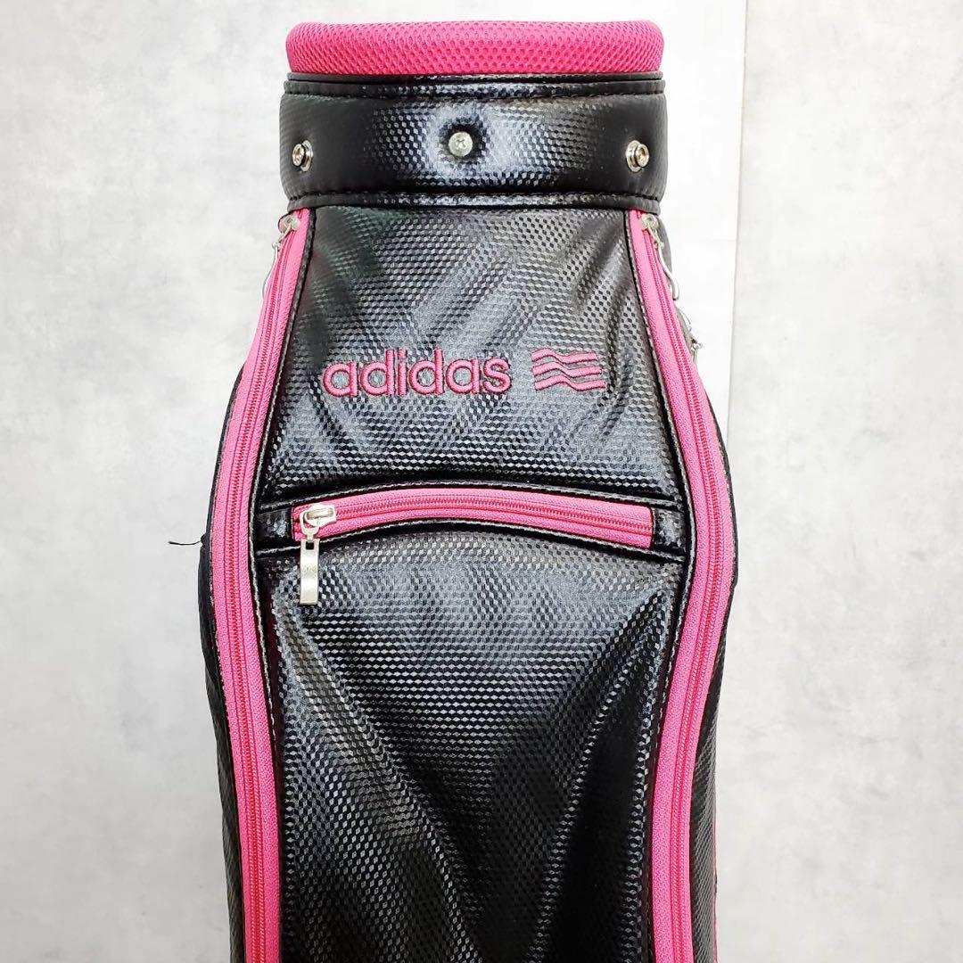 【人気カラー】adidas アディダス キャディバッグ ブラック×ピンク 5分割