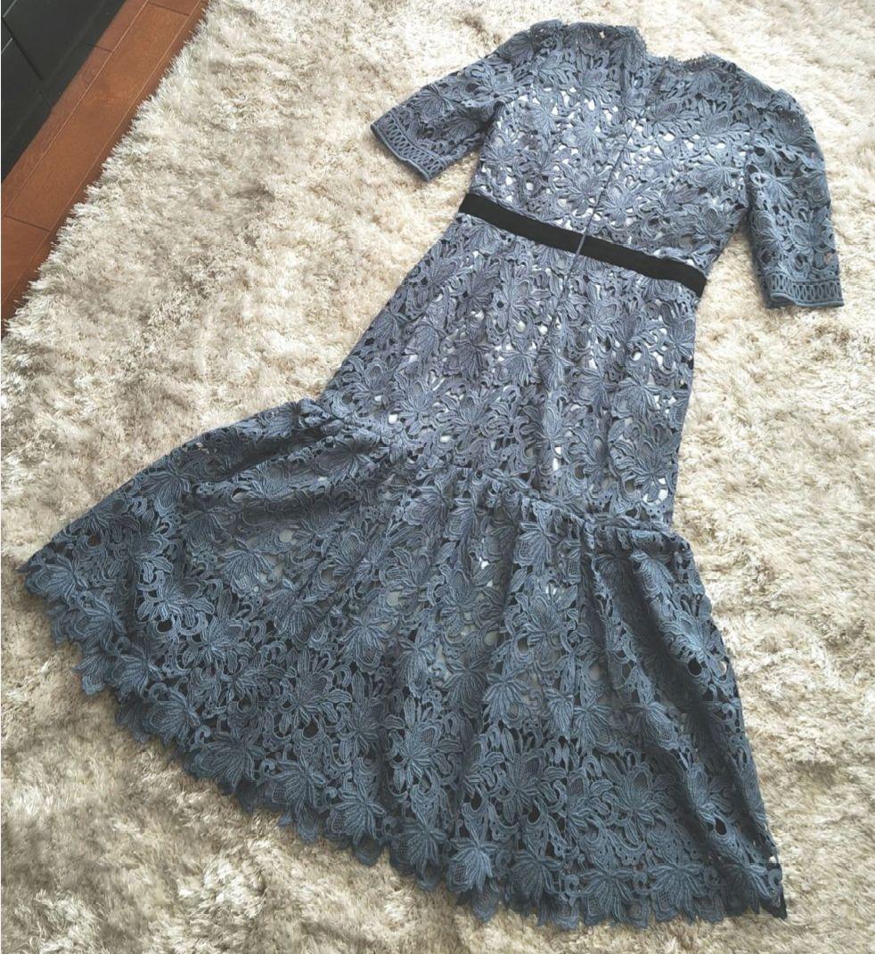 セルフォード ケミカルフラワーレースワンピース ドレス 36