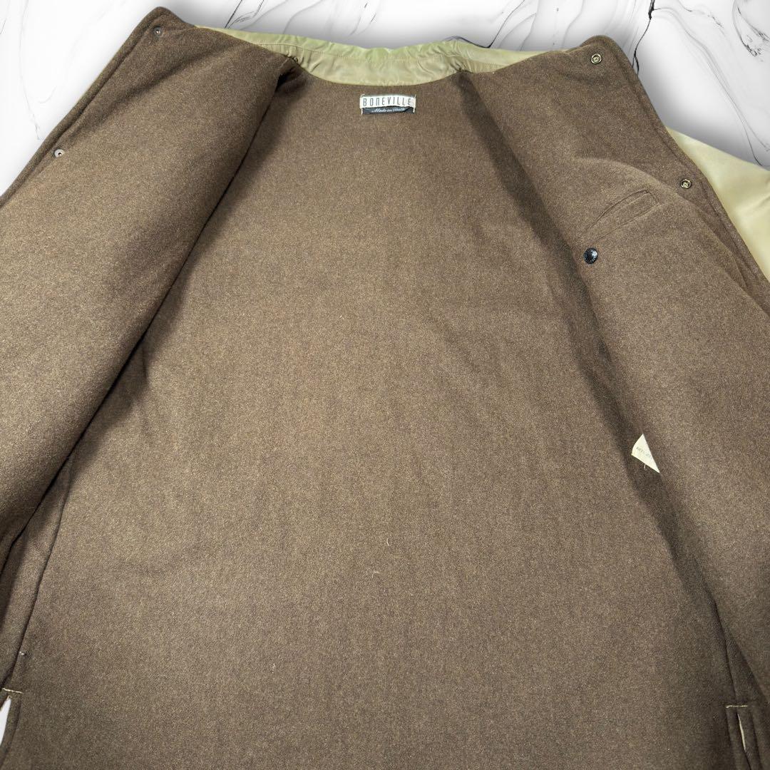 《激レア》BONEVILLE 90s ナイロンパフジャケット 中綿 カーキ 48