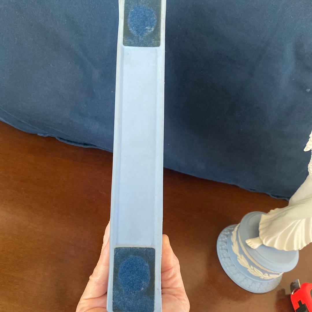 ウェッジウッド　ジャスパー　置き時計　ペールブルー