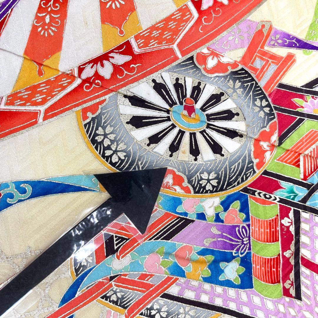 【着物と帯 時流】O24-40s◆七五三 7才女の子着物+長襦袢◆正絹百貨店取扱