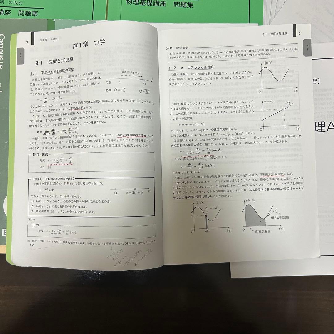 鉄緑会　高二物理　テキスト/問題集/ノート/プリント/冬期講習テキスト、ノート