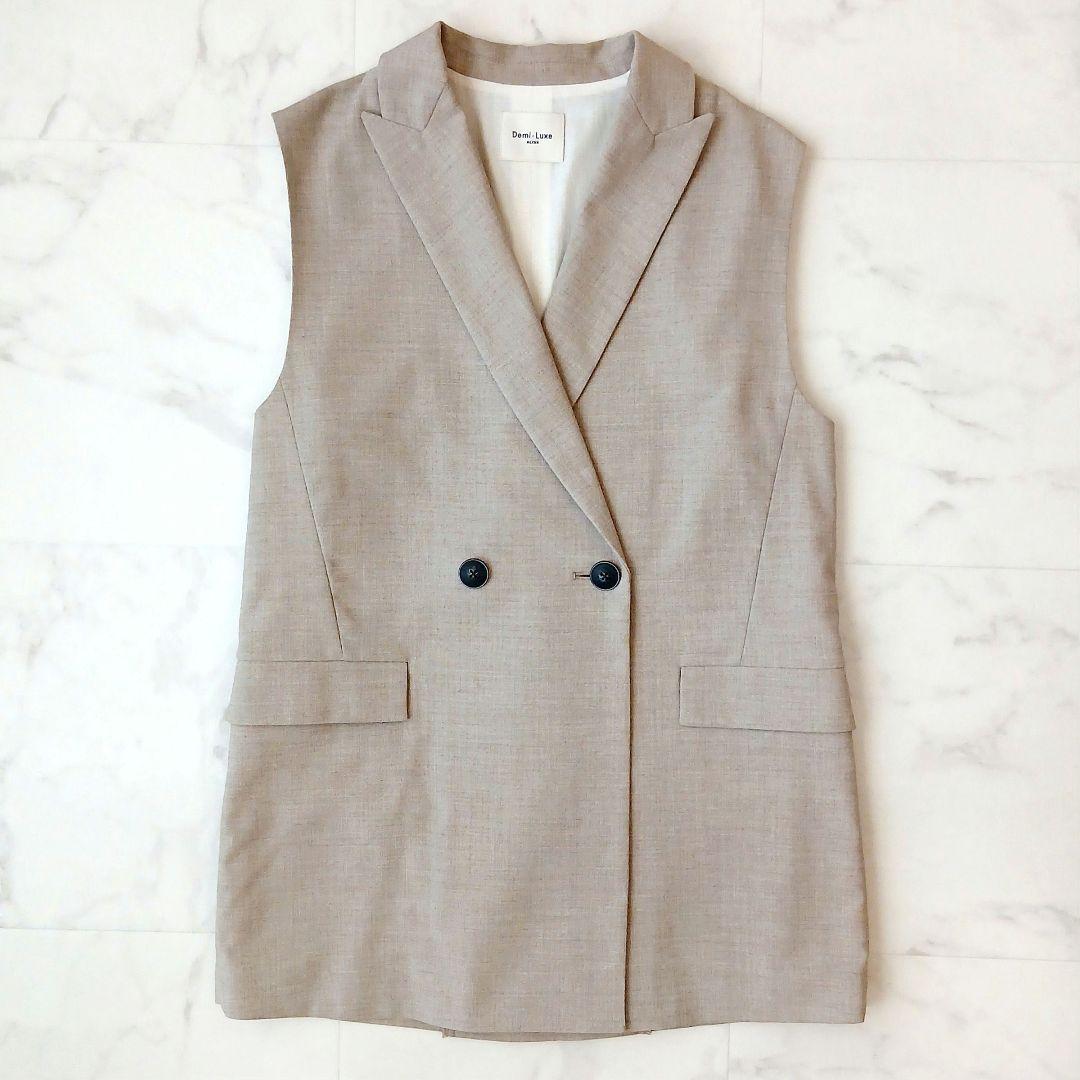 美品 デミルクスビームス 2025SS 定価３万 ピークドラペル 2ボタン ジレ