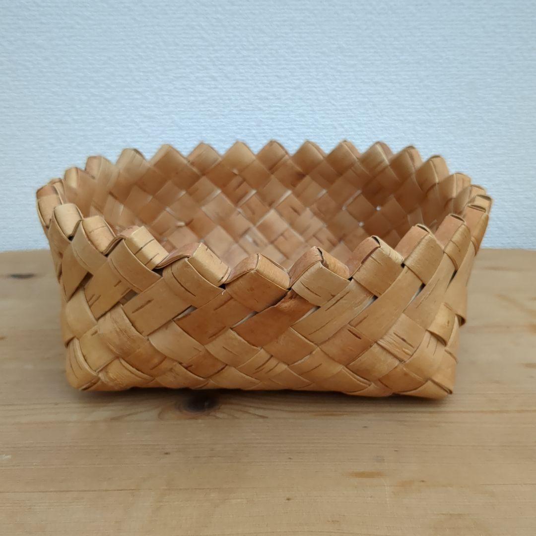 w*n様 北欧　vintage 白樺　かご　スタッキング 入れ子　3個セット バ