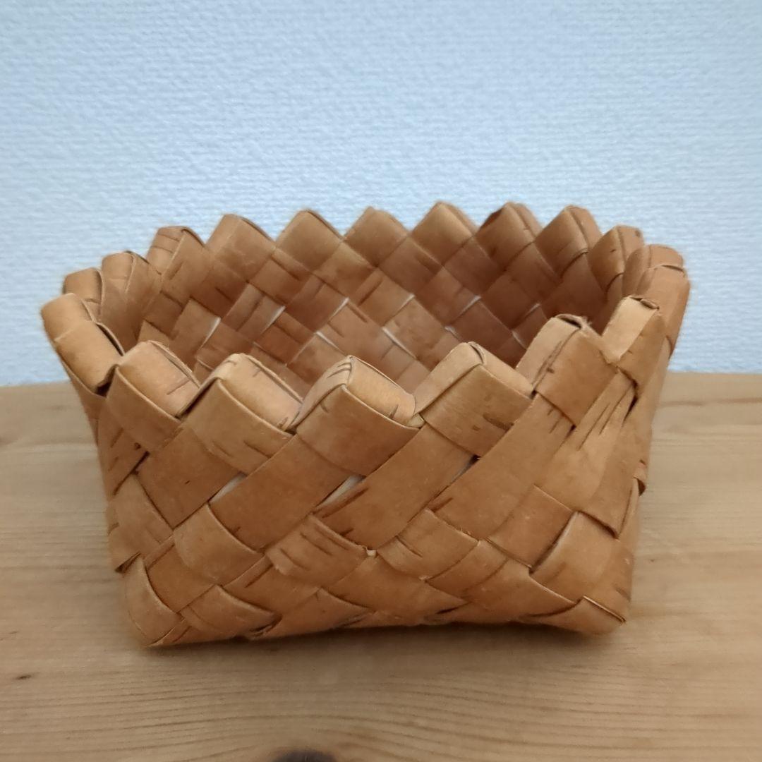 w*n様 北欧　vintage 白樺　かご　スタッキング 入れ子　3個セット バ