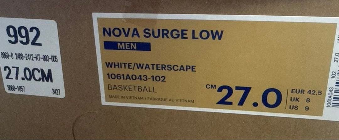 シューズ(男性用) NOVA SURGE LOW 27cm