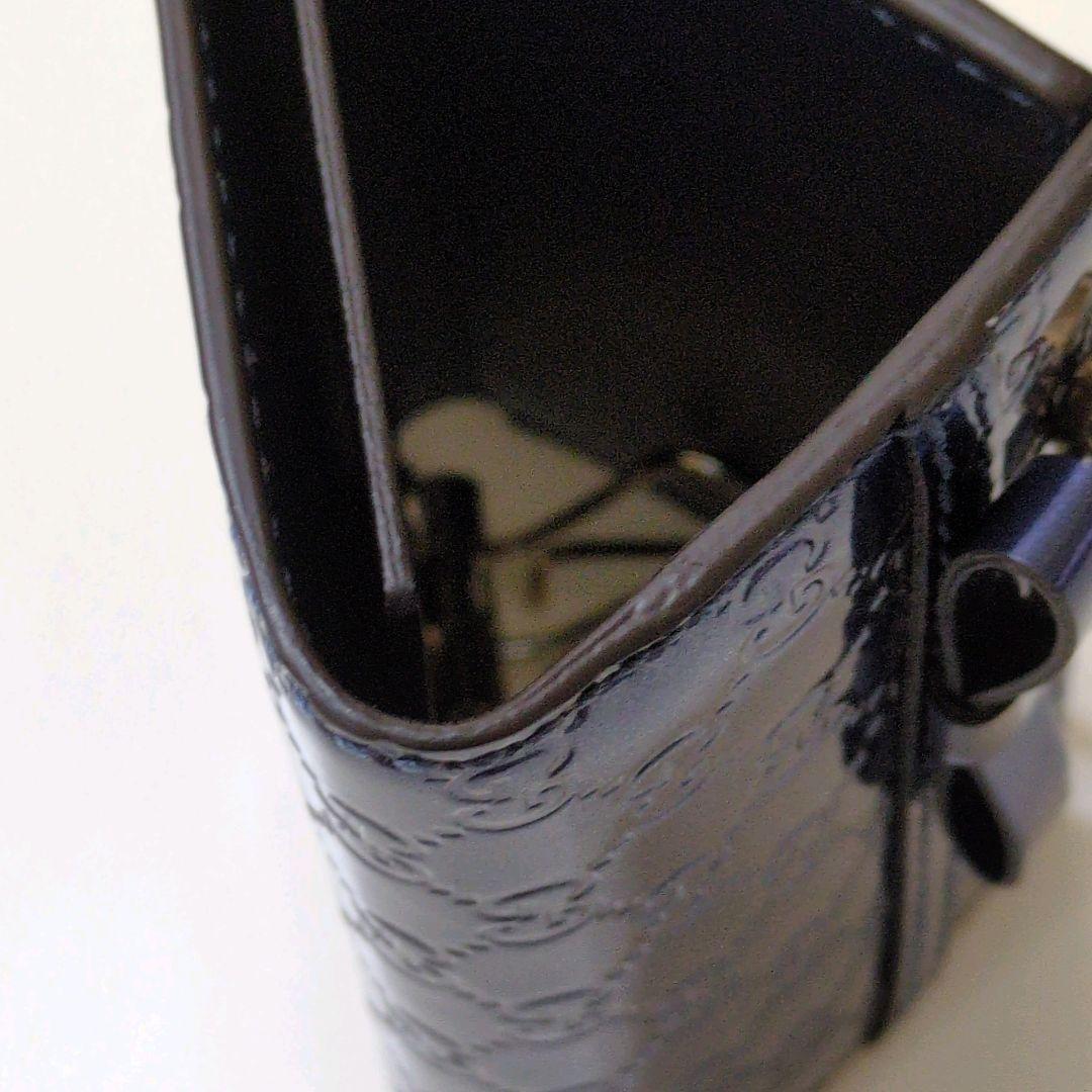 未使用品　GUCCI グッチ 6連キーケース メタリックネイビー　リボン