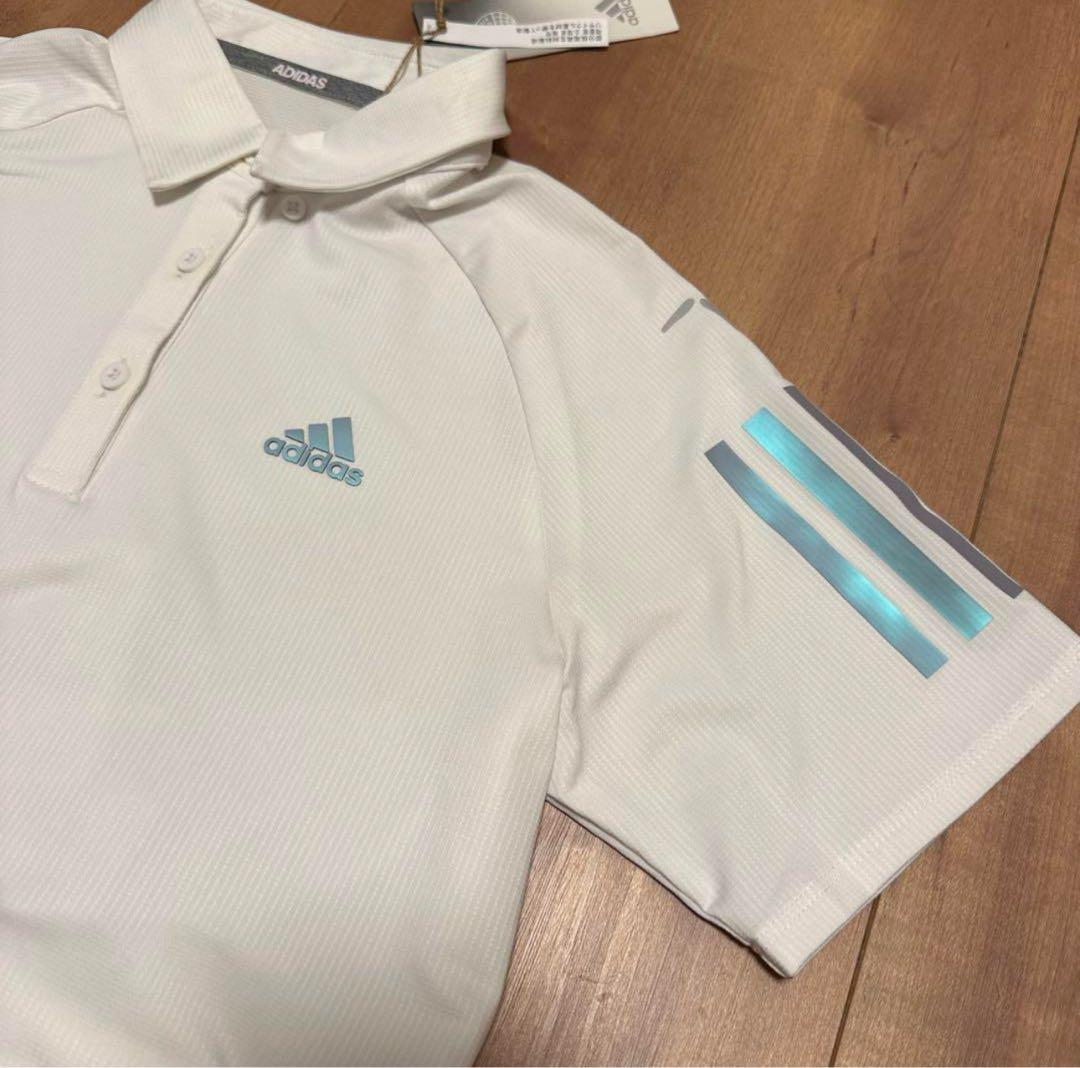 【新品M】半袖シャツ　サイドスリットスカート　セットアップ　春夏　ホワイト　ポロ