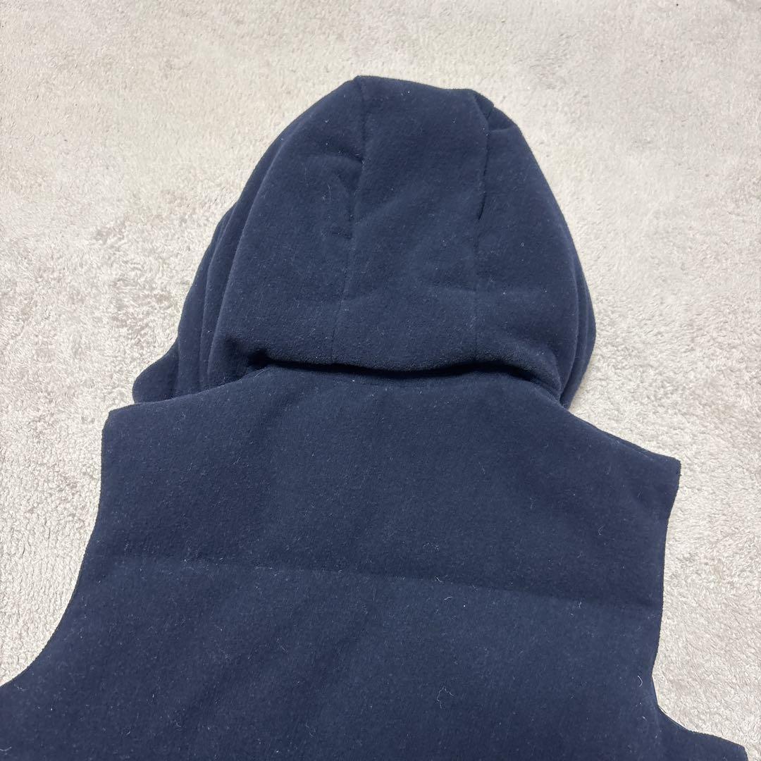 極美品/L✨ダントン×ビームス ダウンベスト ウールモッサ 胡桃ボタン ネイビー