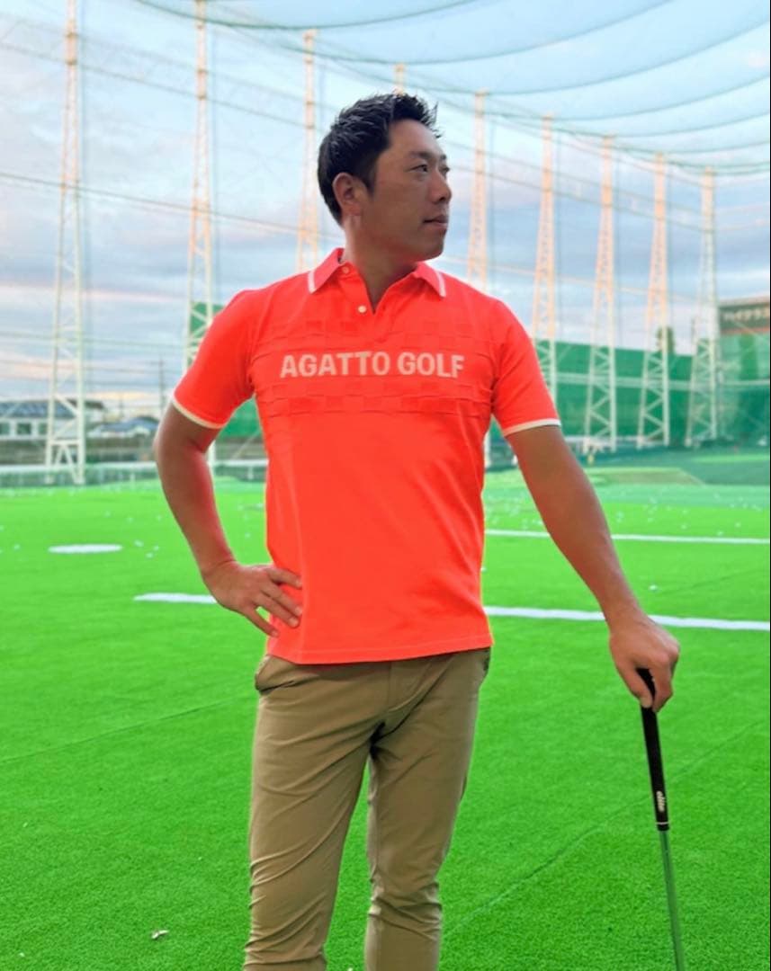 AGATTO GOLF・オレンジ・ポロシャツ・XL・堀川未来夢・ゴルフ