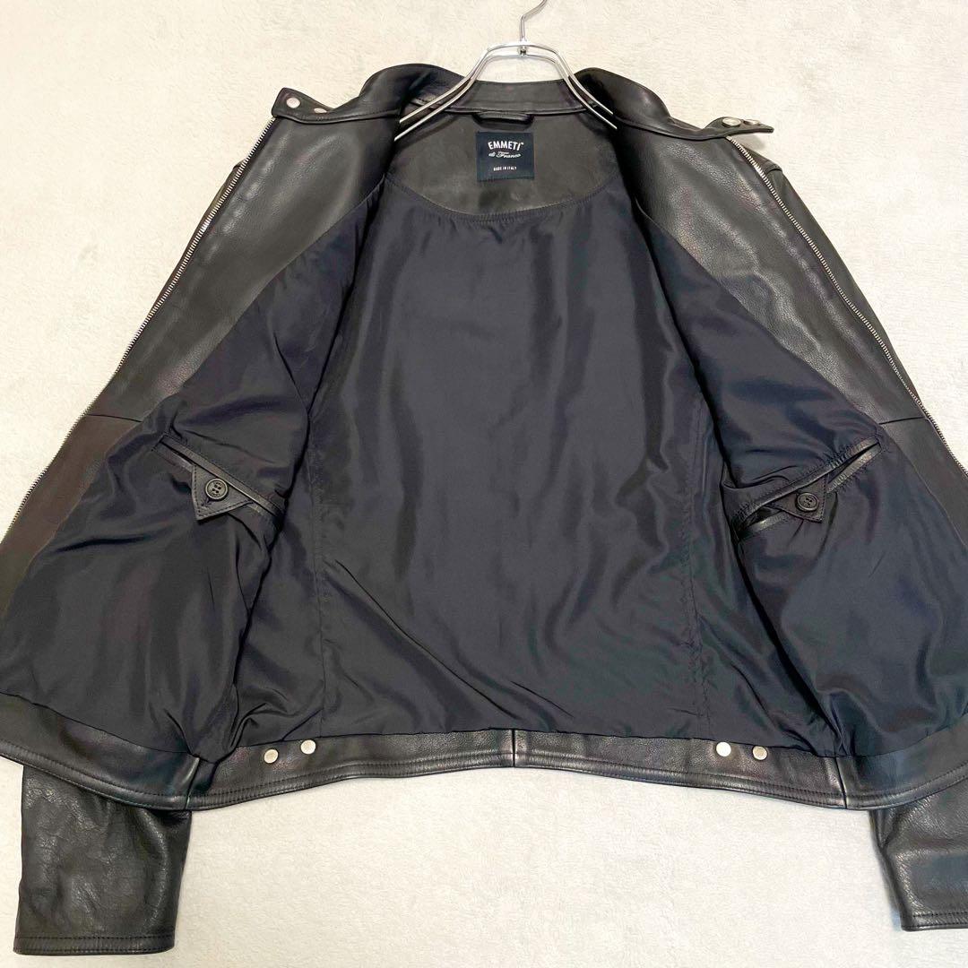 未使用級✨ EMMETI カーフスキン H UOMOシングルライダース 48