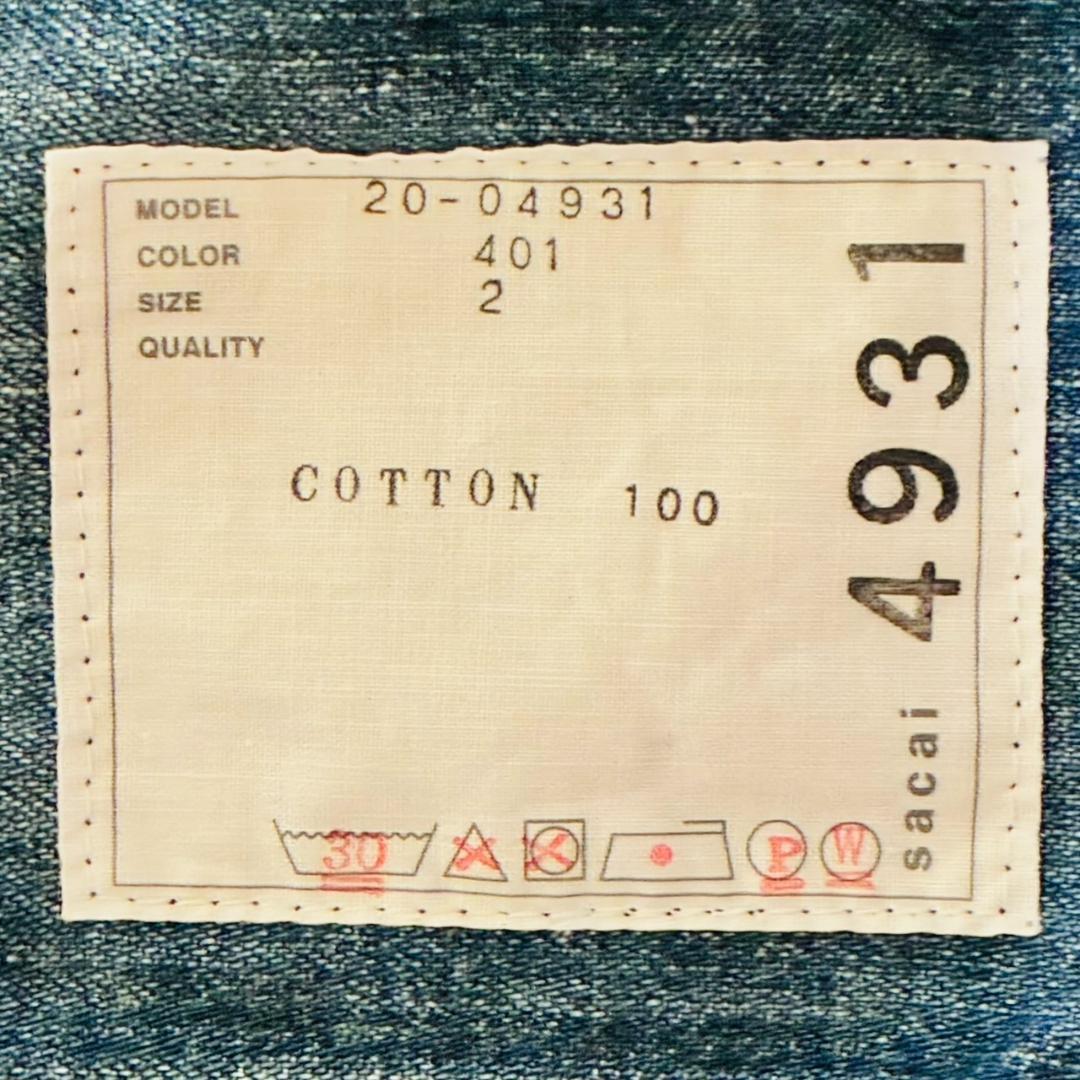 サカイ sacai ドッキング デニム シャツ ストライプ レディース F