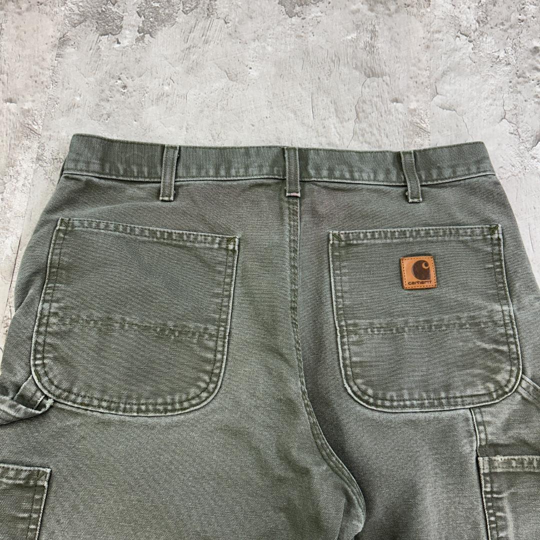ゆ*こ様 カーハート　ダック　ペインターパンツ　MOS　雰囲気抜群　古着　グリー