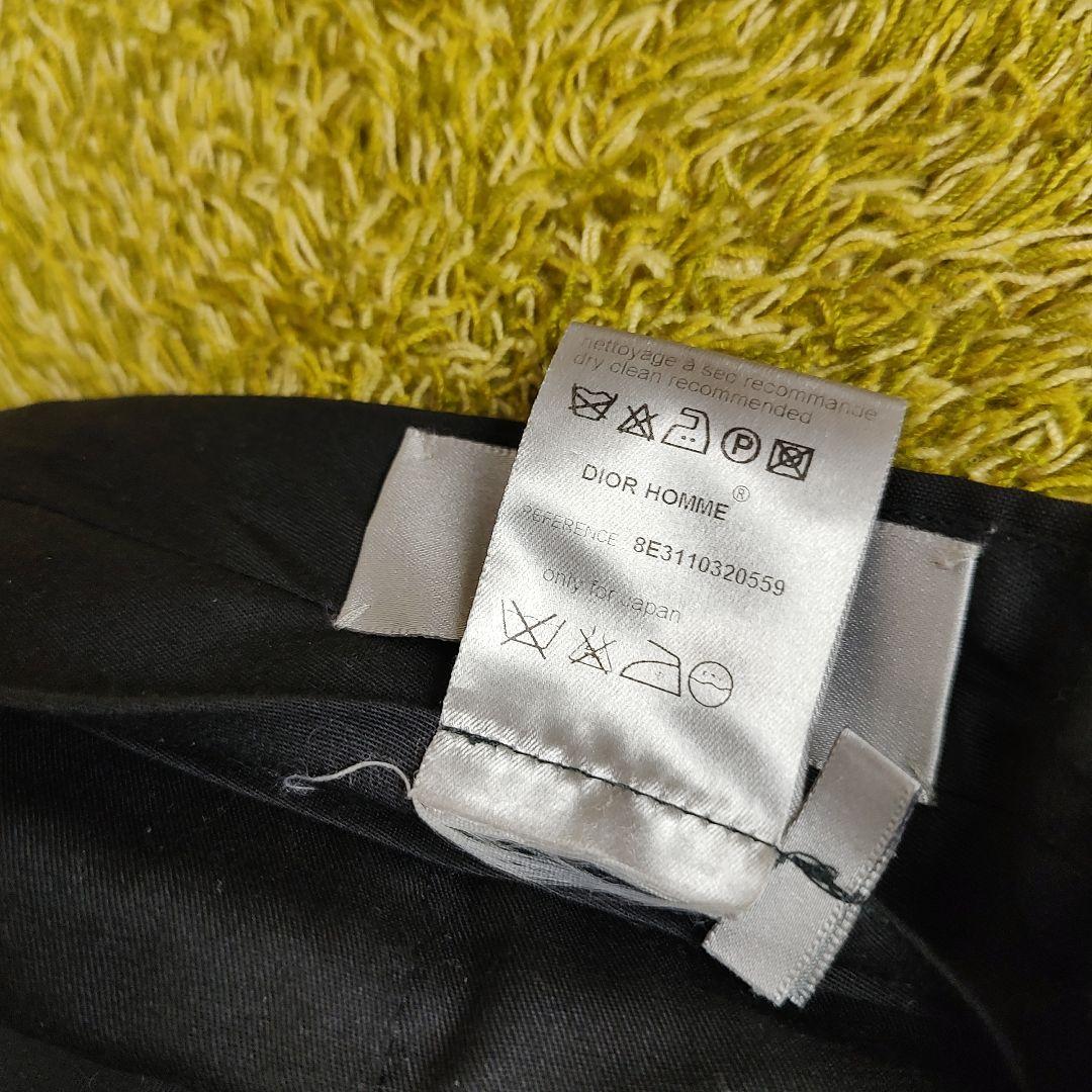 Dior HOMME ウール ノータック スラックス パンツ ブラック 48