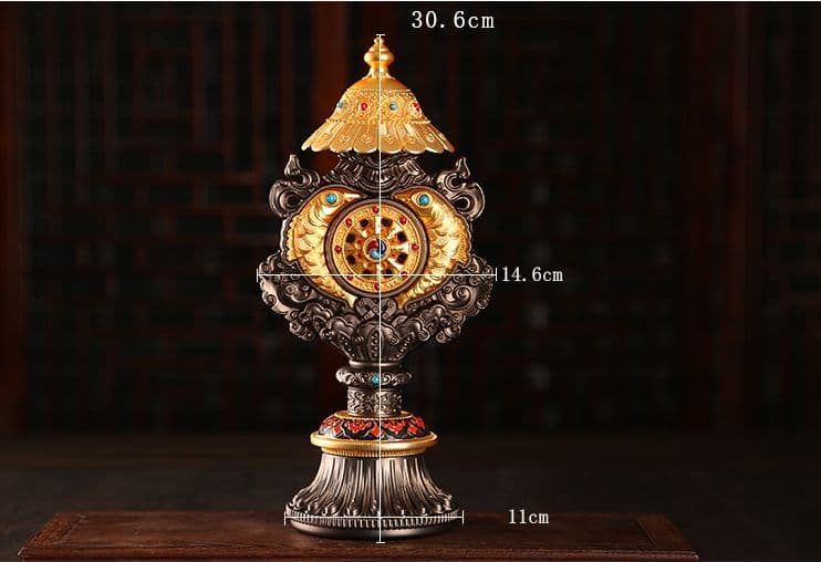 仏教タントラ器具.縁起の良い八宝合金仏の装飾