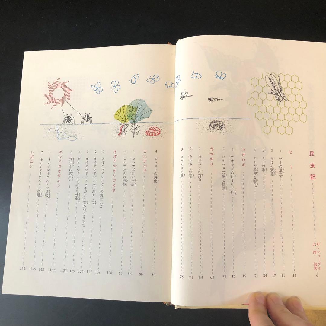 古書　昆虫記　カラー版　少年少女世界の文学　レトロ　河出書房　昭和