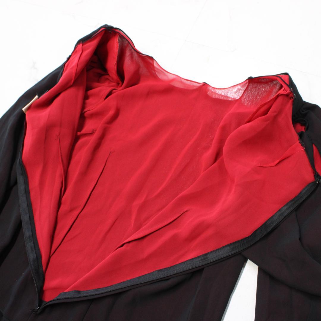 【美品日本製社交ダンス衣装】上下セット トップス スカート SEKINE 赤 黒